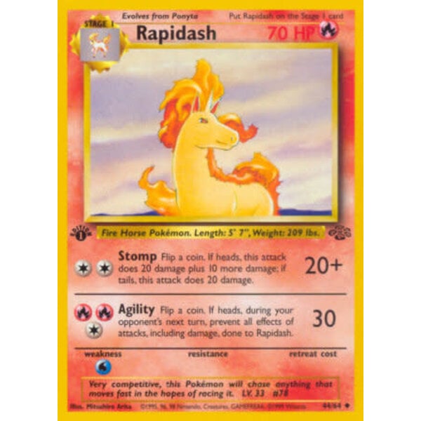 Pokemon Rapidash (044) 1st ED Moderately Played