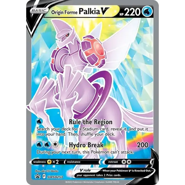 Pokemon Origin Forme Palkia V (SWSH253) Lightly Played Holofoil