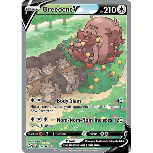Pokemon Greedent V (Alternate Full Art) (257) Near Mint Holofoil