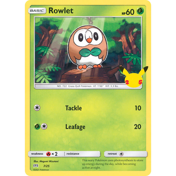 Pokemon Rowlet (007) Lightly Played Holofoil