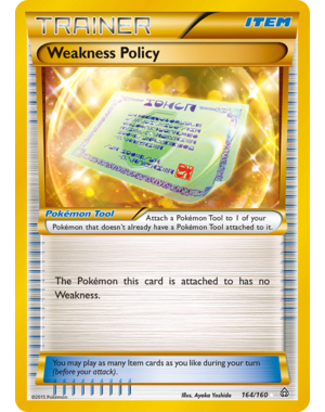Pokemon Weakness Policy (Secret Rare) (164) Lightly Played Holofoil