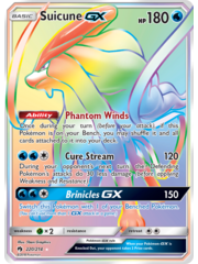 Pokemon Suicune GX (Secret) (220) Lightly Played Holofoil