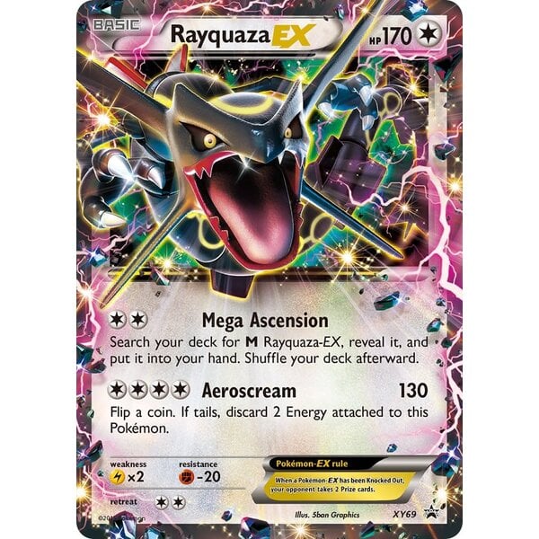 Pokemon Rayquaza EX (Shiny) (XY69) Damaged Holofoil