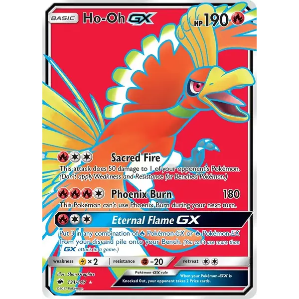 Pokemon Ho-Oh GX (Full Art) (131) Lightly Played Holofoil