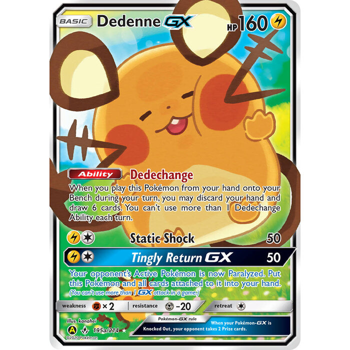 Pokemon Dedenne GX (195a) Lightly Played Holofoil