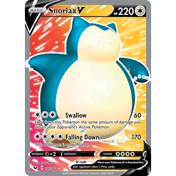 Pokemon Snorlax V (Full Art) (197) Lightly Played Holofoil