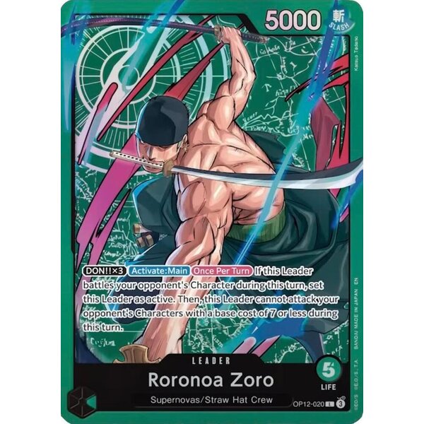 Bandai Roronoa Zoro (Zoro Deck) (OP12-020) Near Mint Foil