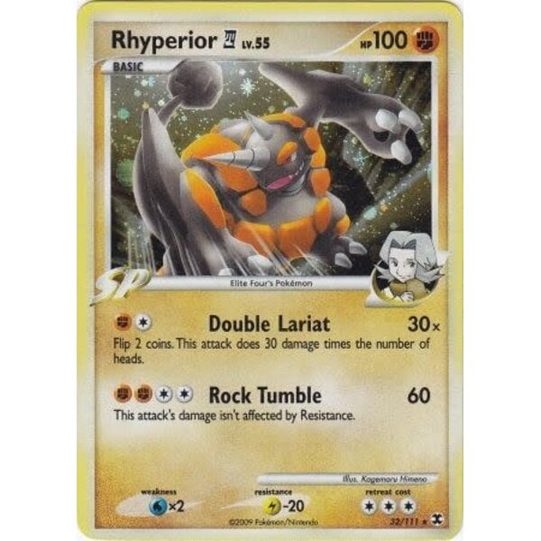 Pokemon Rhyperior E4 (DPPt Rising Rivals) (032) Lightly Played Holofoil