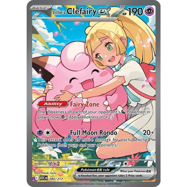 Pokemon Lillie's Clefairy ex (280) Near Mint Holofoil