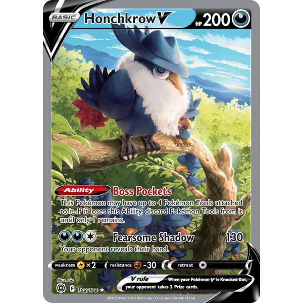 Pokemon Honchkrow V (Alternate Full Art) (162) Lightly Played Holofoil