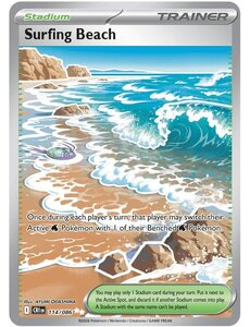 Pokemon Surfing Beach (114) Lightly Played Holofoil