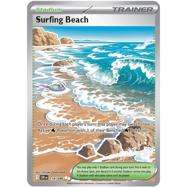 Pokemon Surfing Beach (114) Lightly Played Holofoil