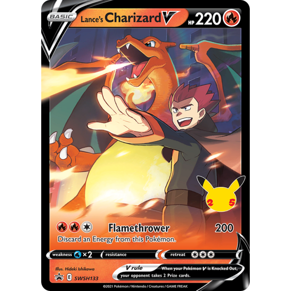 Pokemon Lance's Charizard V (SWSH133) Lightly Played Holofoil