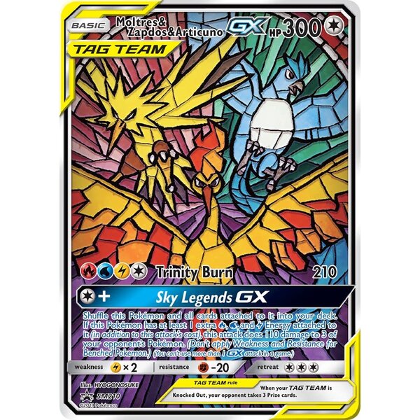 Pokemon Moltres & Zapdos & Articuno GX (SM210) Near Mint Holofoil