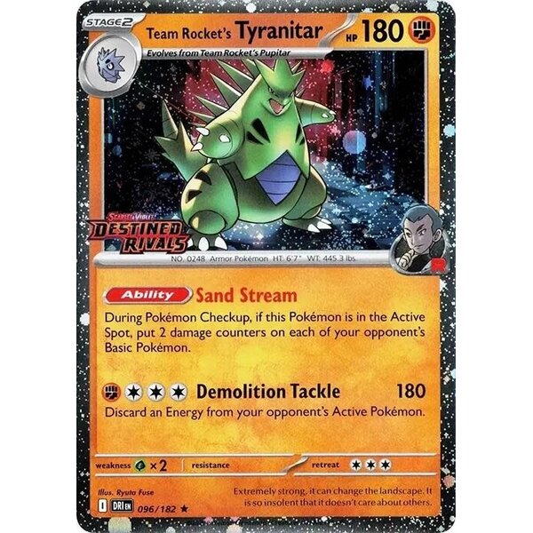 Pokemon Team Rocket's Tyranitar (Destined Rivals Stamp) (096) Near Mint Holofoil