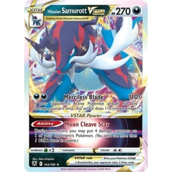 Pokemon Hisuian Samurott VSTAR (102) Lightly Played Holofoil