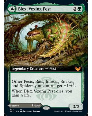 Magic: The Gathering Blex, Vexing Pest // Search for Blex (Extended Art) (322) Near Mint