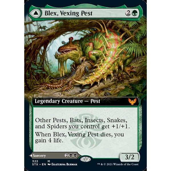 Magic: The Gathering Blex, Vexing Pest // Search for Blex (Extended Art) (322) Near Mint