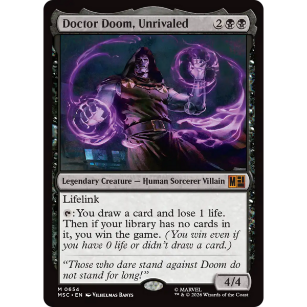 Magic: The Gathering Doctor Doom, Unrivaled (654) Near Mint