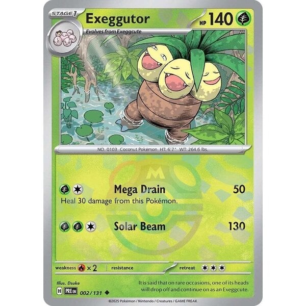 Pokemon Exeggutor (Master Ball Pattern) (002) Lightly Played Holofoil