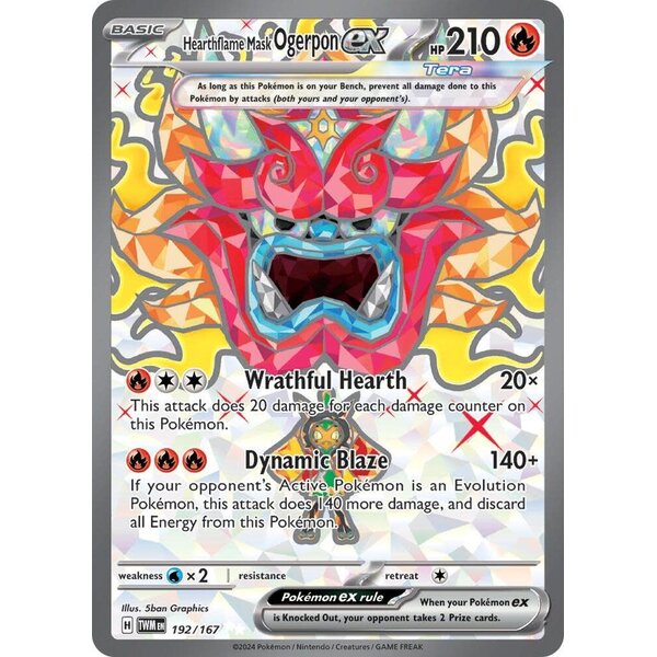 Pokemon Hearthflame Mask Ogerpon ex (192) Lightly Played Holofoil