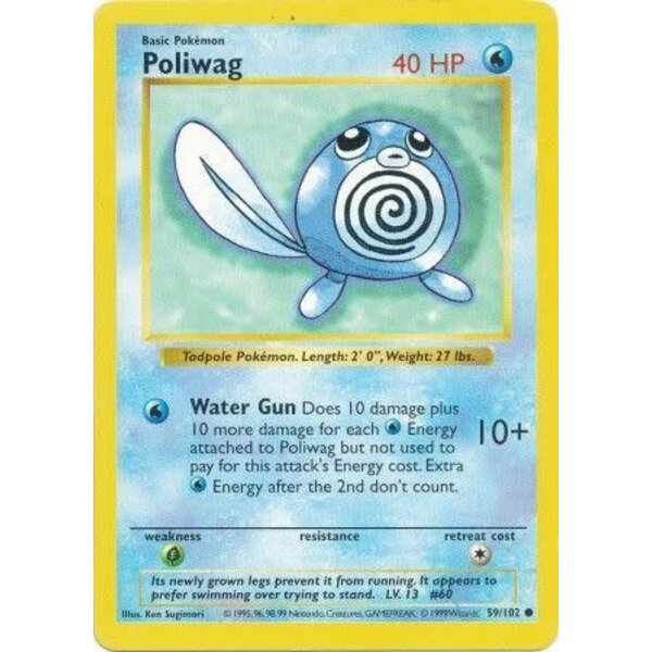 Pokemon Poliwag (Shadowless) (059) UNL Lightly Played