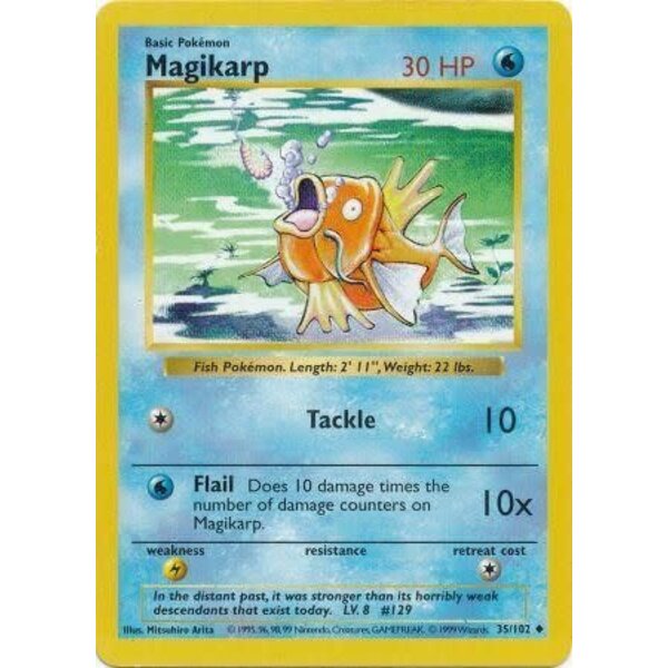 Pokemon Magikarp (Shadowless) (035) UNL Lightly Played