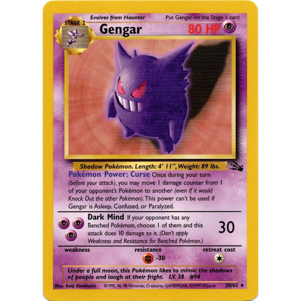 Pokemon Gengar (020) UNL Moderately Played