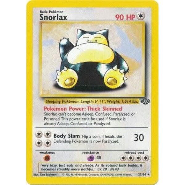 Pokemon Snorlax (027) UNL Lightly Played