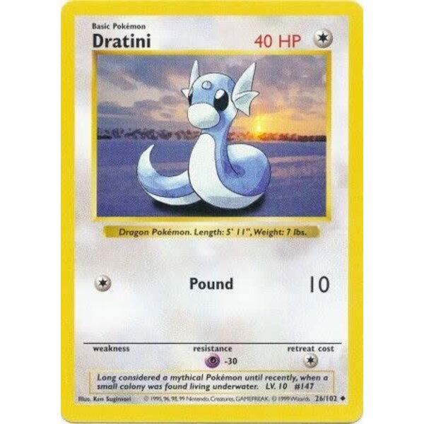 Pokemon Dratini (Shadowless) (026) UNL Lightly Played