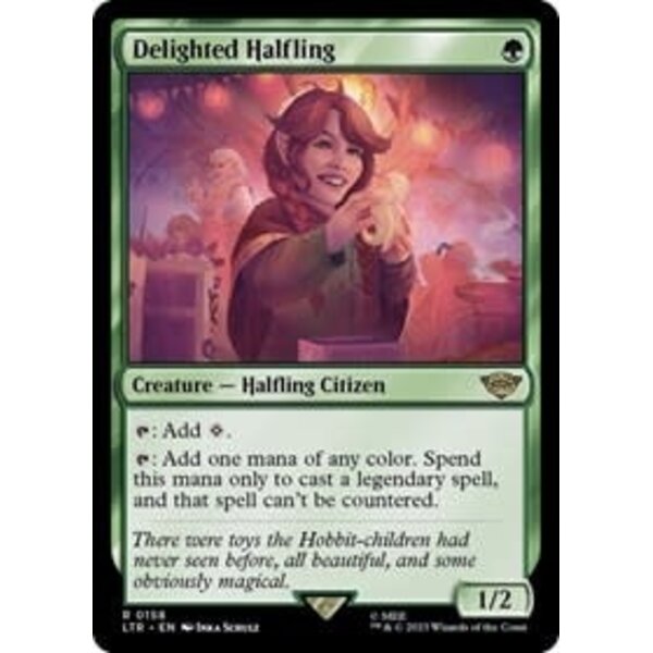 Magic: The Gathering Delighted Halfling (158) Lightly Played