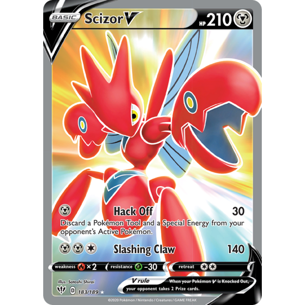 Pokemon Scizor V (Full Art) (183) Lightly Played Holofoil