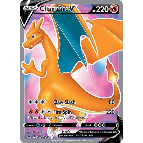 Pokemon Charizard V (SWSH050) Lightly Played Holofoil
