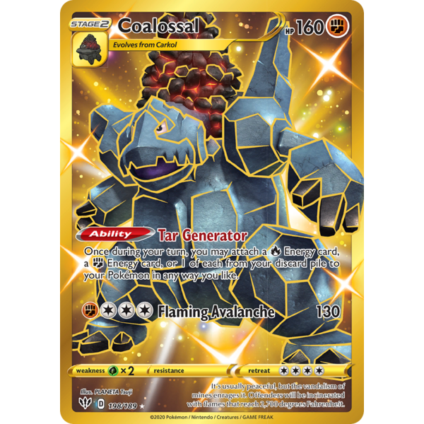 Pokemon Coalossal (Secret) (198) Lightly Played Holofoil