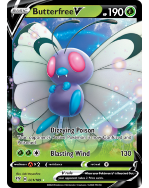 Pokemon Butterfree V (001) Lightly Played Holofoil