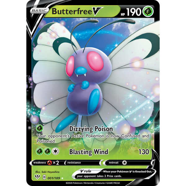 Pokemon Butterfree V (001) Lightly Played Holofoil