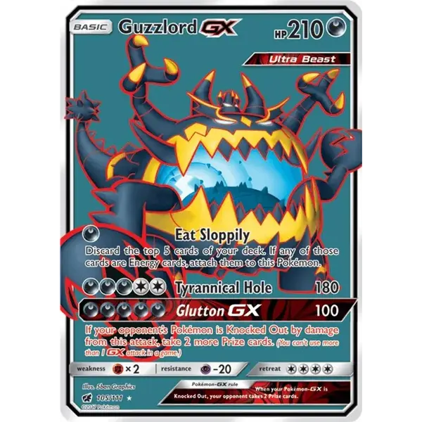 Pokemon Guzzlord GX (Full Art) (105) Lightly Played Holofoil