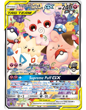 Pokemon Togepi & Cleffa & Igglybuff GX (143a) Near Mint Holofoil