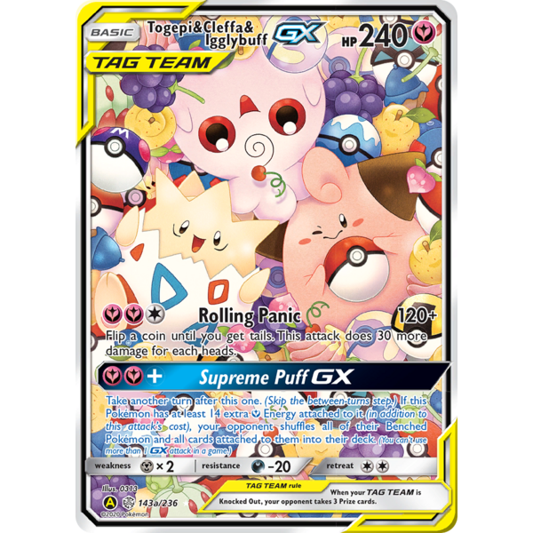 Pokemon Togepi & Cleffa & Igglybuff GX (143a) Near Mint Holofoil
