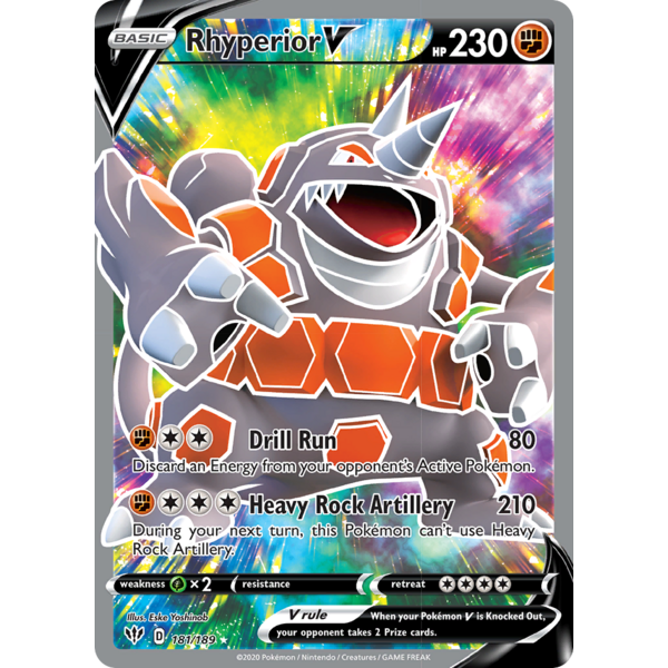 Pokemon Rhyperior V (Full Art) (181) Lightly Played Holofoil