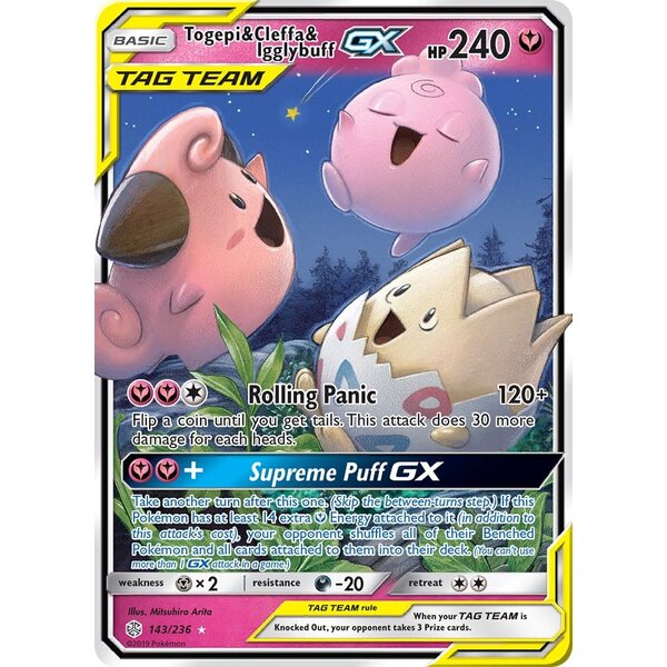 Pokemon Togepi & Cleffa & Igglybuff GX (143) Near Mint Holofoil