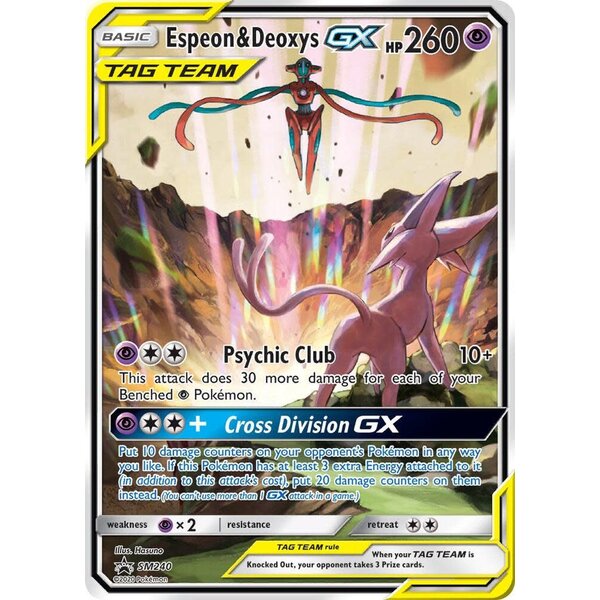 Pokemon Espeon & Deoxys GX (SM240) Lightly Played Holofoil