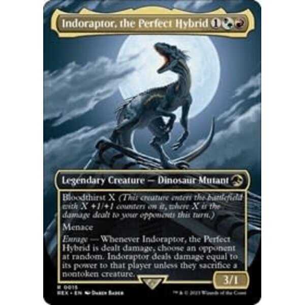 Magic: The Gathering Indoraptor, the Perfect Hybrid (Borderless) (015) Lightly Played Foil