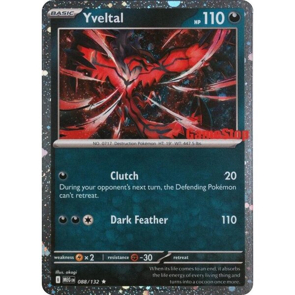 Pokemon Yveltal (Game Stop) (088/132) Near Mint Holofoil
