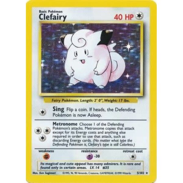 Pokemon Clefairy (005) Moderately Played Holofoil
