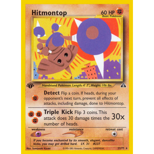 Pokemon Hitmontop (022) 1stLightly Played