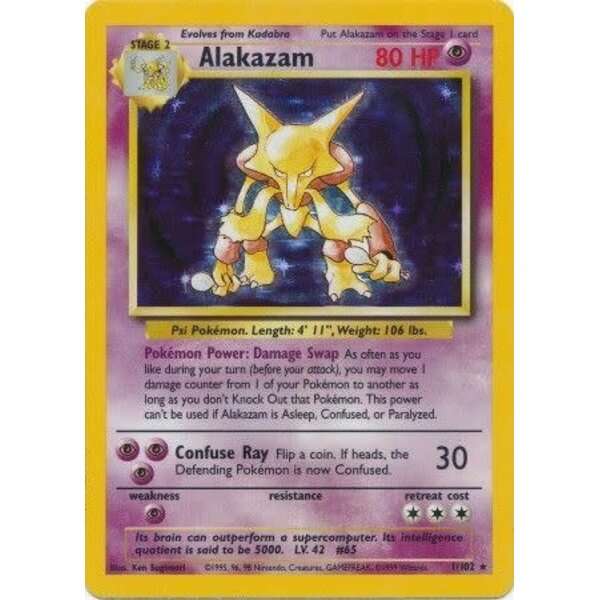 Pokemon Alakazam (001) Moderately Played Holofoil