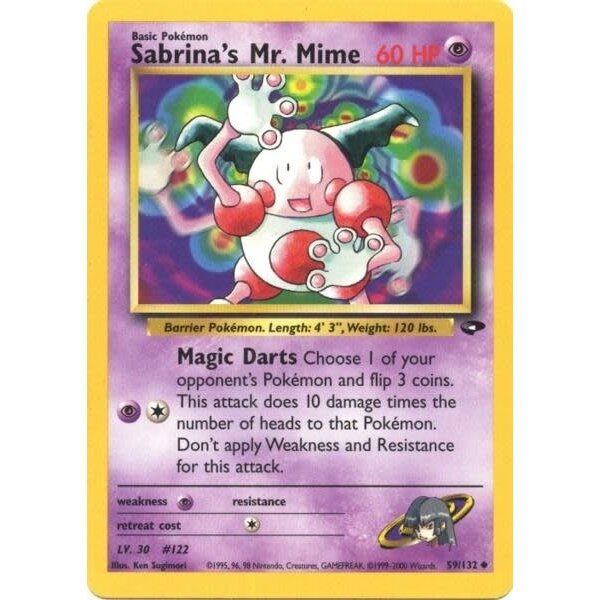 Pokemon Sabrina's Mr Mime (059) UNL Damaged