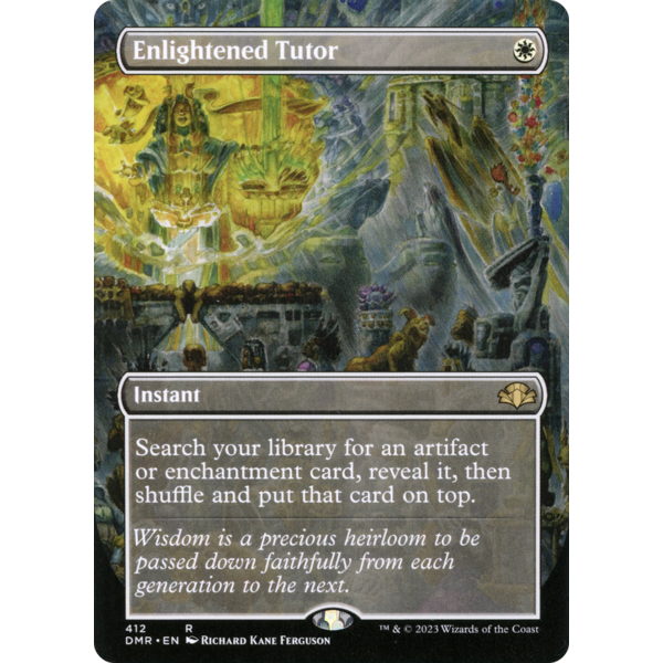 Magic: The Gathering Enlightened Tutor (Borderless) (412) Lightly Played