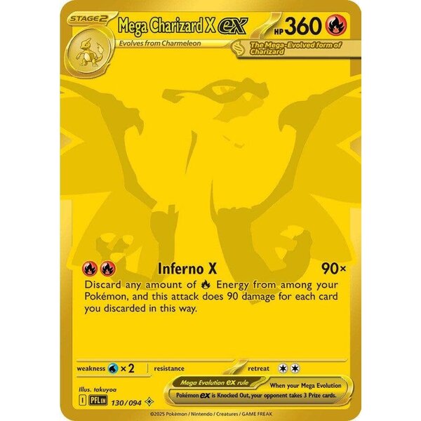 Pokemon Mega Charizard X ex (130) Lightly Played Holofoil